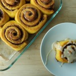 Pumpkin Cinnamon Rolls with Maple Glaze