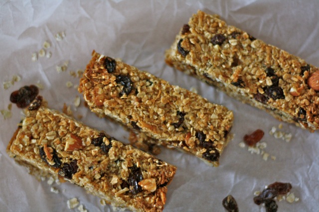Chewy Coconut Almond Raisin Granola Bars
