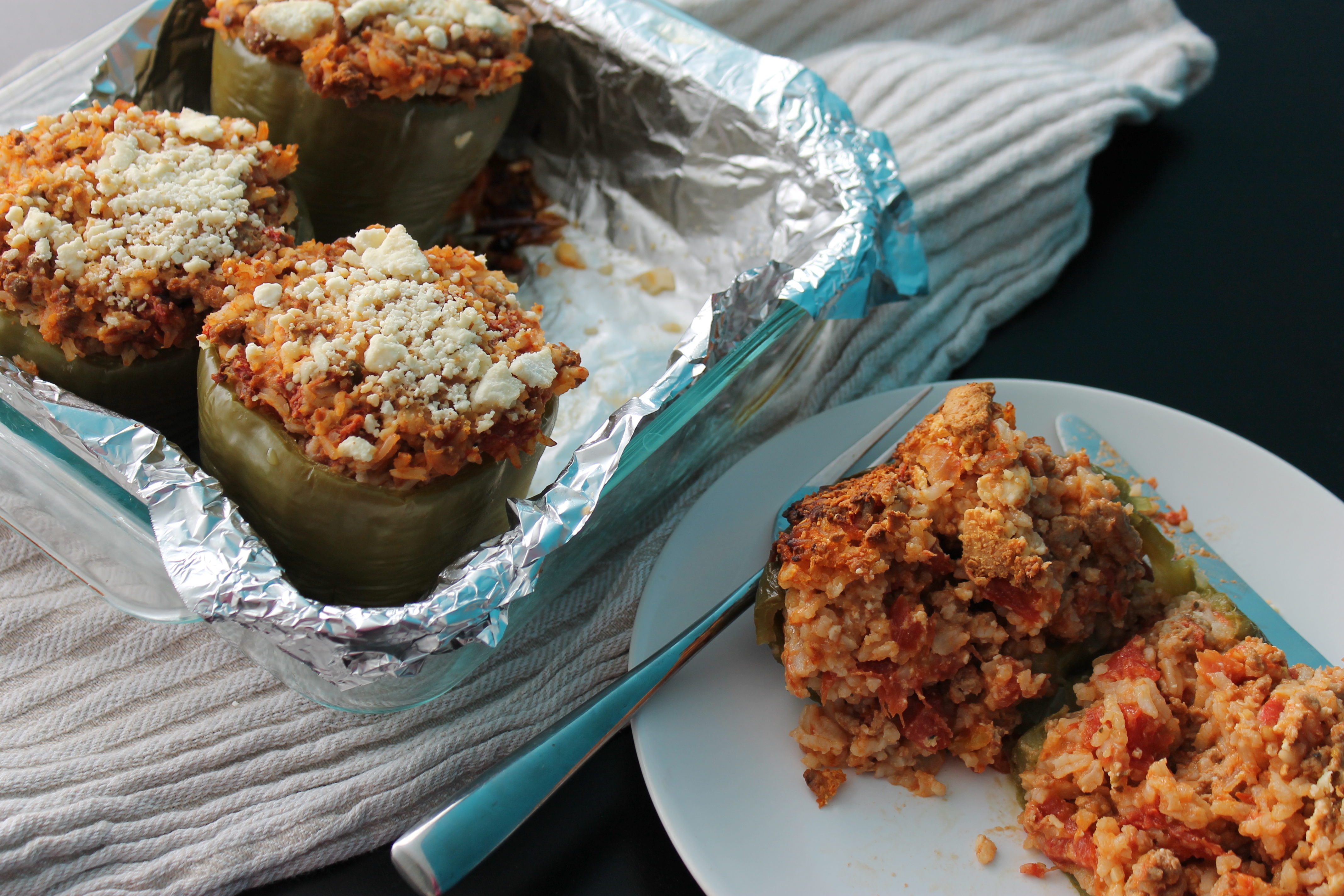 Turkey & Feta Stuffed Peppers
